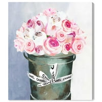 Wynwood Studio cvjetni i botanički zidni umjetničko platno, kanta puna mirisa 'cvjeta - ružičasta, zelena