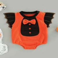 Calsunbaby Baby Boys Girls casual dugih rukava Halloween Romper Bat krila luk okrugli vrat Trokut Jumpsuits