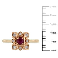 Miabella ženski karat T. G. W. Ruby i karatni dijamant 10kt Zanatski prsten od ružičastog zlata