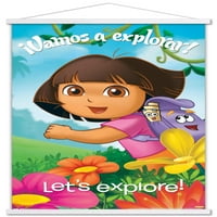Nickelodeon Dora The Explorer - Istražite zidni poster sa drvenim magnetskim okvirom, 22.375 34