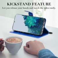 za Samsung Galaxy S Fe novčanik slučaj, Kickstand slučaj sa držačem kreditne kartice, reljefni leptir
