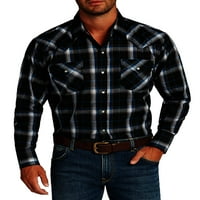 Ely Cattleman Muški dugi rukav plaid Western majica