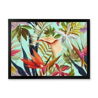 Designart 'VIntage Tropical Flowers II' Tropski uokvireni umjetnički Print