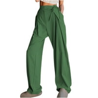 GUZOM Duksevi za žene - Ljetne casual široke pantalone za noge vojske zelene veličine xxl