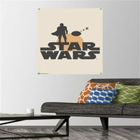 Star Wars: Mandalorian - Mando i spavanje zidnog plakata za ilustraciju djeteta sa push igle, 22.375 34