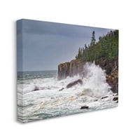 Stupell pad okeanski valovi litica zidna pejzažna fotografska galerija zamotana platna ispis zidne umjetnosti