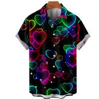 Valentinovo ljubav Love Majice Muške košulje kratki rukav Boys Ljetni tanki materijal Kids Havajska majica Man Bluza Muški vrh, E-160