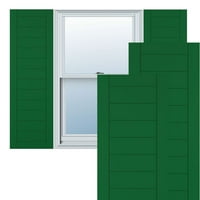Ekena Millwork 15 W 42 H True Fit PVC horizontalni slat uokviren moderni stil fiksne kapke, viridijski zeleni