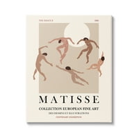 Stupell Industries Matisse Tekst Dancing Ljudi Neutralni tonovi Letak Platno Zidno Art, 20, Dizajn ROS
