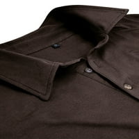 Niveer muškarci bluza dugi rukav vrhovi rever izrez Polo majica Classic TEE gumb dolje T majice Brown