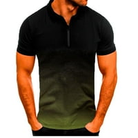 -Hints za muškarce Ležerne prilike za ispisano odštampano odvodno izvlačenje Plowover Sports bluza vrši muške ljetne majice Henley s kratkim rukavima