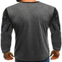 Gomelly Muški vrhovi majica s dugim rukavima Modne majice Muška regularna fit za odmor Basic Tee Crew Bluza Gray 5xl