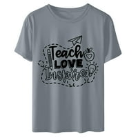 Bijela Učiteljica Tee Shirt Žene Meka Učiteljica Ljubav Štampane Majice Casual Ljeto Kratki Rukav Posada Vrat Majice