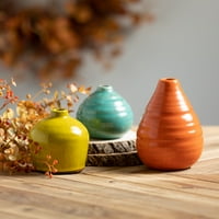 Sullivans postavili su male keramičke vaze 3 H, 4 H & 5 h narandžaste, žute i teal