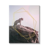 Stupell Industries Stay Wild Glam Leopard grafička Umjetnička galerija Wrapped Canvas Print Wall Art,
