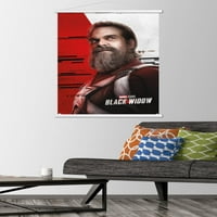 Marvel Cinemat univerzum - Crna udovica - Crveni zaštitni zidni poster sa drvenim magnetskim okvirom,