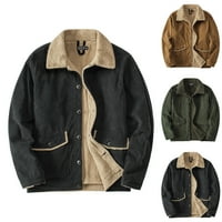 Muška bučna plišana zadebljana jakna Velika jakna od velike boje lagana labava jambwood jakna, crna, xl