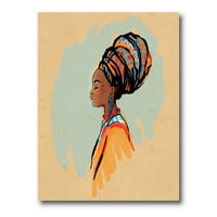 PROIZVODNJA Portret afričke američke žene s turban II Moderna lista na zidu na platnu