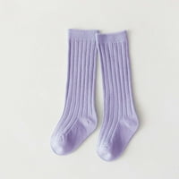 Udobne čarape za bebe Dječja djevojaka Srednje čarape Luk rebraste duge čarape Ruffled Socks School Gays