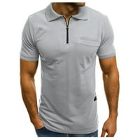 Mishuowoti muške t-casual modne džepove rukave za ličnost s kratkom tankom maksimalnom majicom mušku bluzu