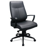 Raynor Group® kožna stolica za vezu, podržava do Lbs., Crno sjedala crna leđa, crna baza