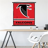 Atlanta Falcons - Retro logotip zidni poster sa magnetnim okvirom, 22.375 34