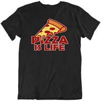 Pizza is Life Funny Food Lover Novelty modni dizajn pamučna majica Heather Grey