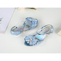Rotosw sandale na petu za djevojčice Chunky Mary Jane Sandal remen za gležanj princeza Shoe Comfort Peep Toe Dress Shoes Dance lagane pumpe plava 8c