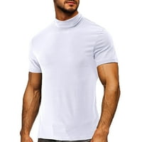 Semimay mužjak proljeće i ljetna čvrsta majica bluza s visokim ovratnikom Turtleneck kratki rukav na majici