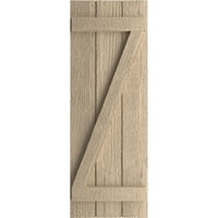 Ekena Millwork 1 2W 48 H Rustikalna trodijelna spojena ploča-n-letva grubo rezana Fau drvene kapke w Z-ploča,