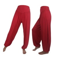 Ženske hlače Modne ženske elastične labave opuštene pamučne meke joge sportske plesne hlače Loant hlače