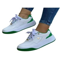 Daeful dame treneri platforme hodanje cipela čipke za cipele up tenisice koji rade neklizajući sportski sportski stanovi bijeli zeleni 5,5