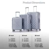 Komplet za prtljag, Hardshell prtljag set sa spinner kotačima, proširivi turistički koferi PC + ABS sa