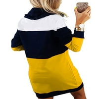 Voguele Dame Duks dugih rukava Pulover s dugim rukavima T-majica za odmor Tops Top Warm Yellow XL