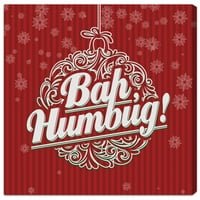 Runway Avenue Holiday and season Wall Art Canvas Prints 'Bah Humbug' Holidays-Red, White