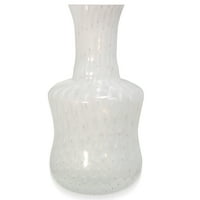 Barrell Vase - bijela na bijeloj swirlu Murano staklo stakleno vazno