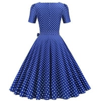 Zlekejiko Housewice 1950S Haljina kratkih rukava Večernja ženska ženska haljina