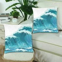 Ocean Wave Throw jastučnica jastuk poklopac jastuk Couver, Set 2