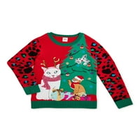 Holiday Time djevojke 3d ukrašene Božić džemper, veličine 4 - & Plus