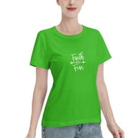 Vjera nad strahom ženska osnovna kratka rukava T-Shirt zelena Xx-velika