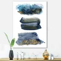 Designart 'Abstracts Clouds With Golden Dires' Modern Canvas Wall Art Print