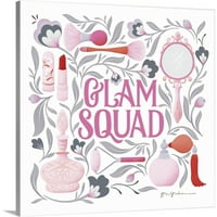 GreatBIGCanvas Glam Squad i Gia Graham Hot Pink grey 24 in. W 24 unutra. H Neuramljeni Canvas Art Print