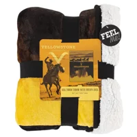 Paramount Yellowstone bacajte pokrivač, divlje konje, svilenu touch w sherpa obrnuto, 60x80, svaki