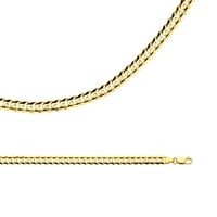 Čvrsti kubanski lanac 14k žuto zlatno ogrlica Velike ručne veze široko konkavno teške originalne