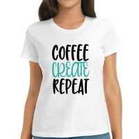 Kreiraj kafu Ponovite žensku grafičku majicu sa modnim tiskom, kratkim ljetnim vrhom za žene