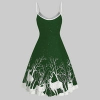 Hanas Božić iz 1950-ih Vintage haljine za žene mekani lijepi V-izrez za kože prilagođen kože, vrtni komforni