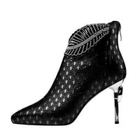 Adviicd tamne čizme za žene čizme tanke cipele modne dijamantske ženske kratke potpetice za prozračne