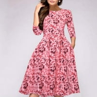 Ženske sunčeve haljine casual party aline vintage elegent vestidos haljina za ispis