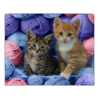Kolekcija američke baštine Dva mačića sa vunom Royal Plish Raschel bacaju pokrivač, 50 60