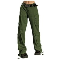 Pantalone za padobran za žene, nacrtajući elastični niski struk Y2K teretni pantalone žene vreća s džepovima